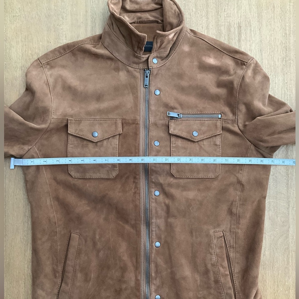 John Varvatos Shilo Suede Shirt Jacket Whiskey Brown Mens S (36/38) - Picture 11 of 12